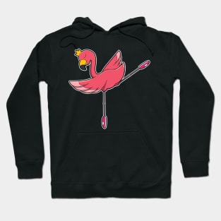 Flamingo as Ballerina at Ballet with Crown Hoodie